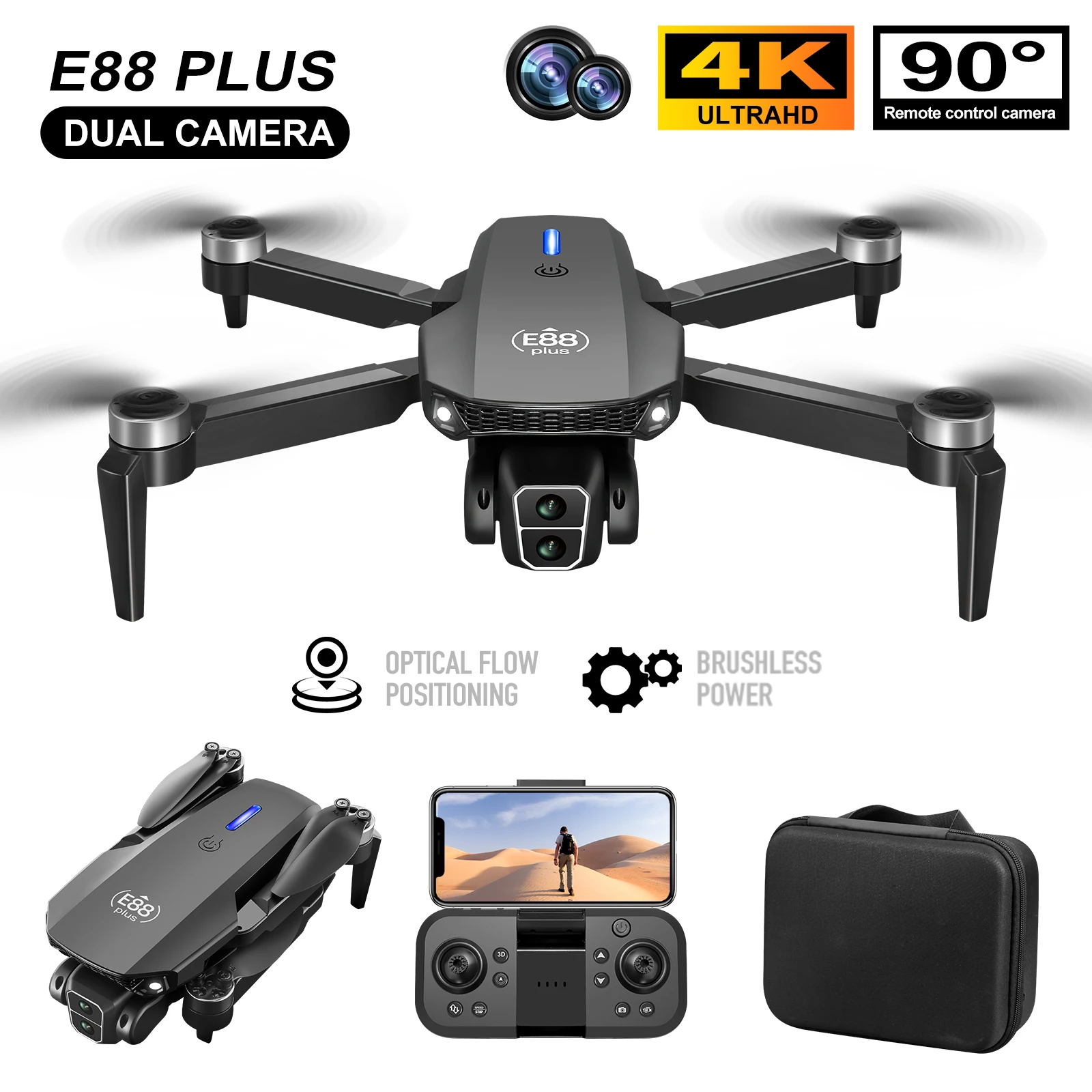 New E88 Plus Quadcopter Drone: - Rc Helicopter Case recensione e prezzo