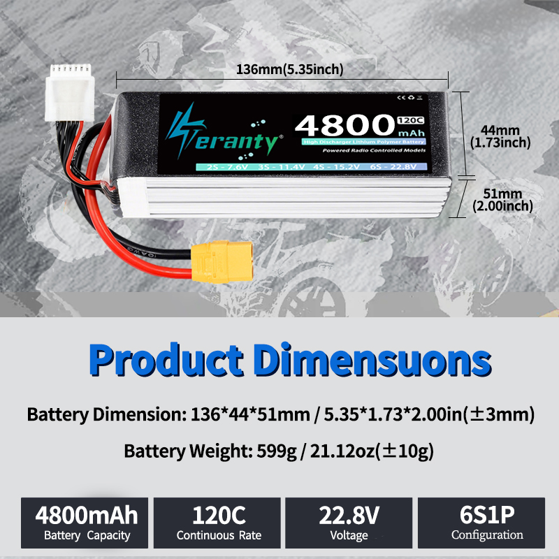 TERANTY 6S 4800mAh Lipo Batter - Rc Helicopter Battery recensione e prezzo