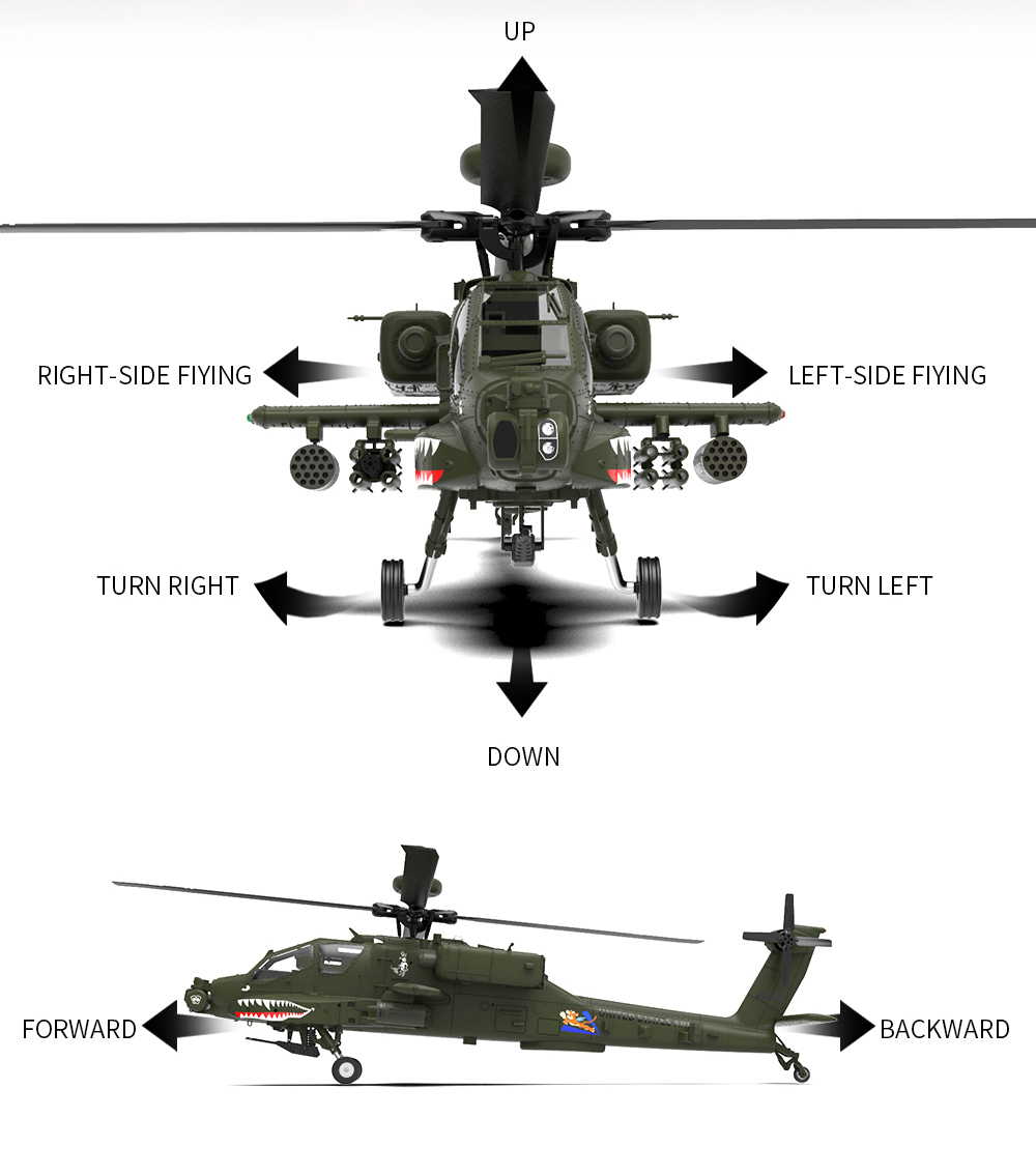 YXZNRC F11 AH-64D Apache RC He - Rc Helicopter Gyro recensione e prezzo